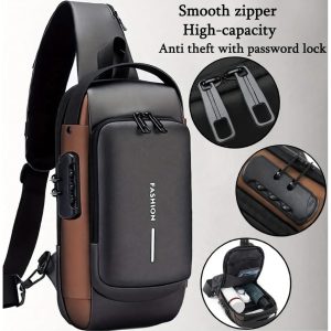 Anti-Theft Crossbody Sling Bag with USB Port