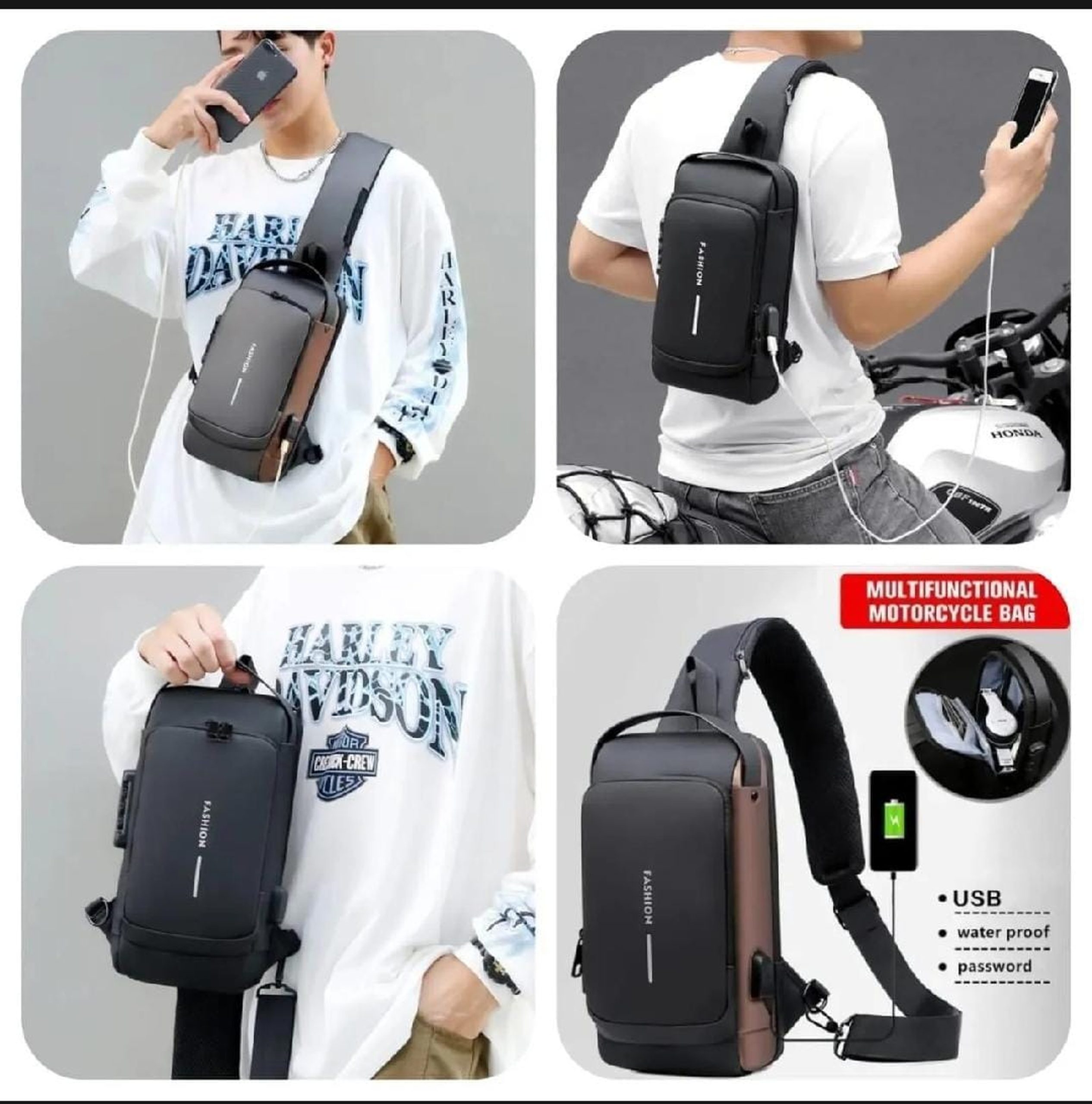 Anti-Theft Crossbody Sling Bag with USB Port - Image 3