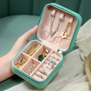 Leather Jewellery Organizer Box with Zipper
