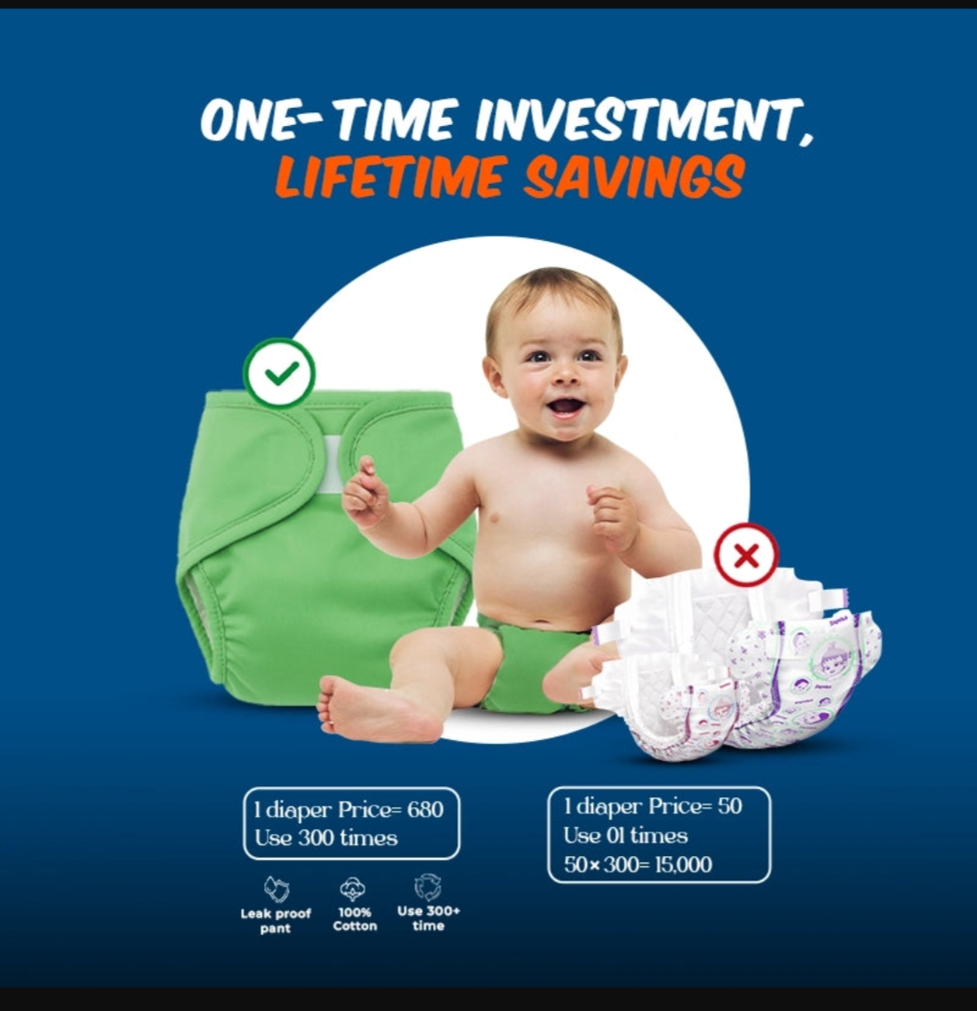 Reusable Cotton Cloth Baby Diapers - Image 4
