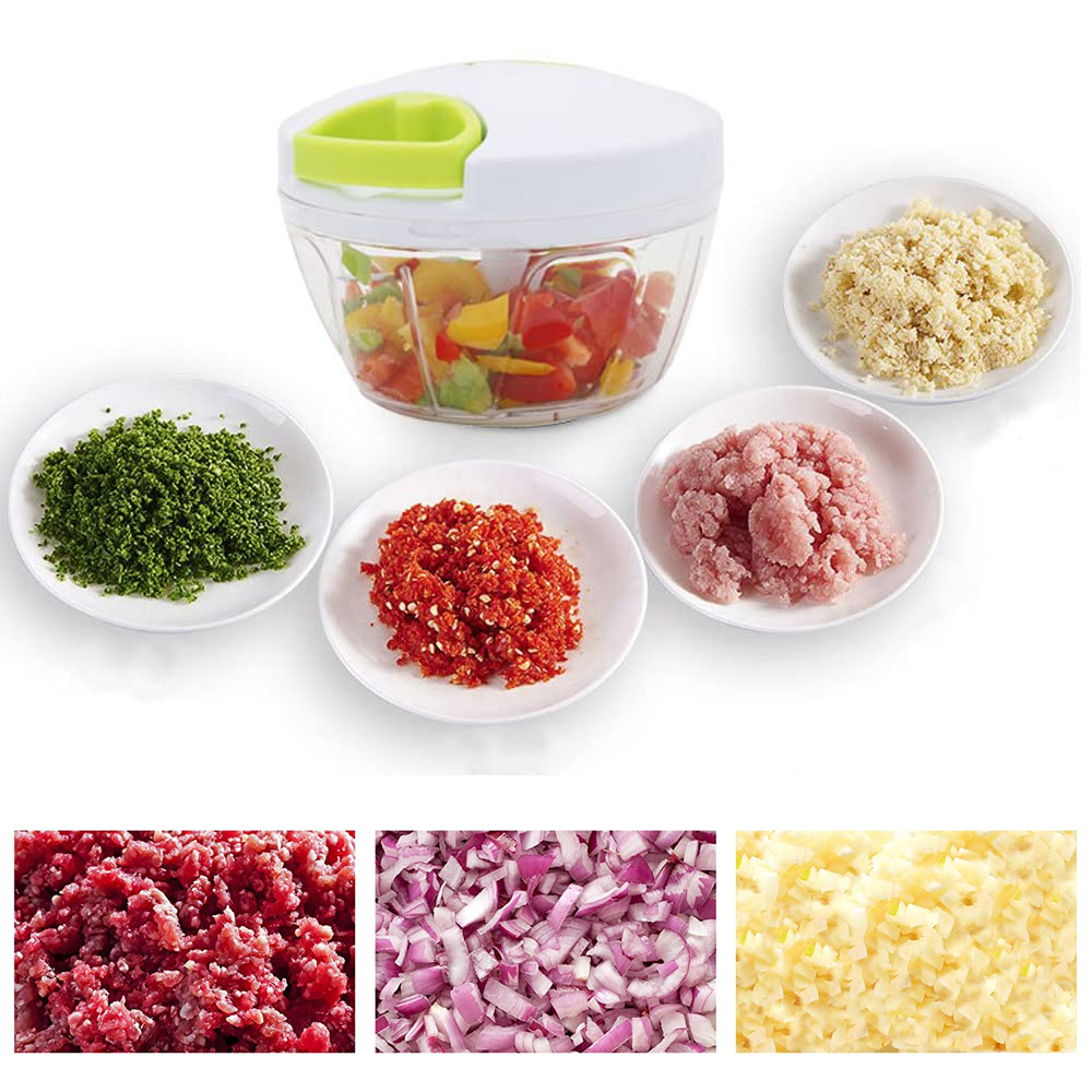 500ml Hand Pull Chopper & Garlic Crusher - Image 4
