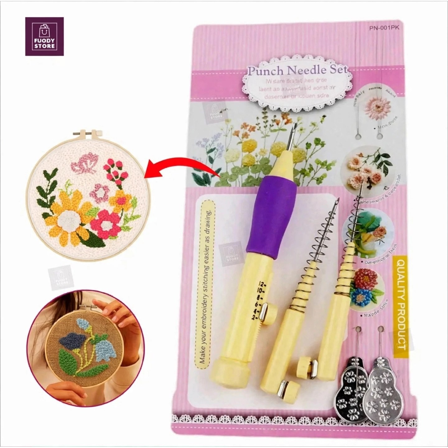 Embroidery Punch Needle Pen โ DIY Craft Kit