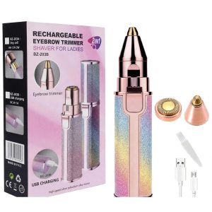 2 in 1 Rechargeable Eyebrow Trimmer & Facial Hair Remover