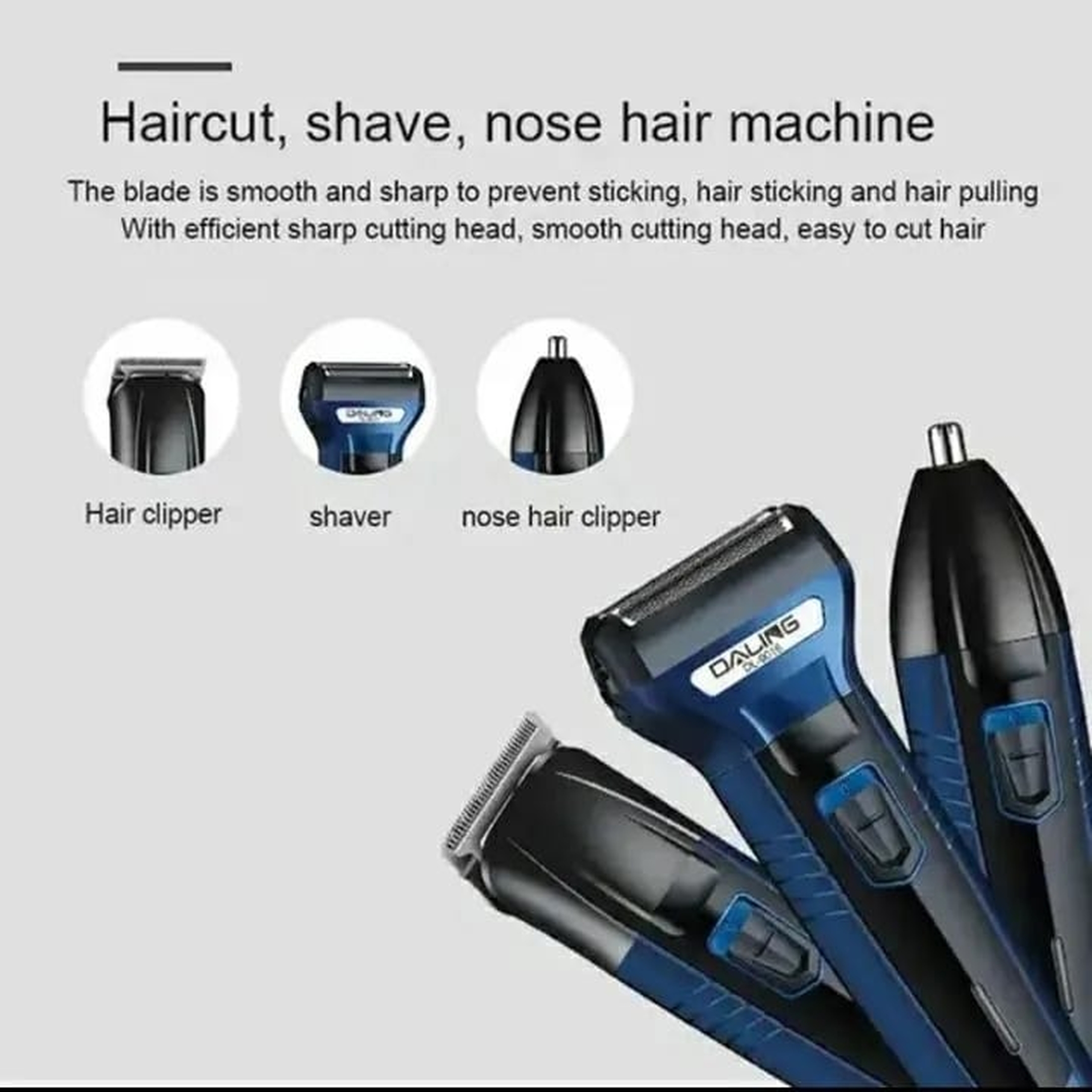 3 in 1 Rechargeable Shaver, Clipper & Beard Trimmer - Image 8