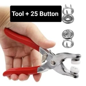 Snap Button Plier Kit with 25 Metal Buttons