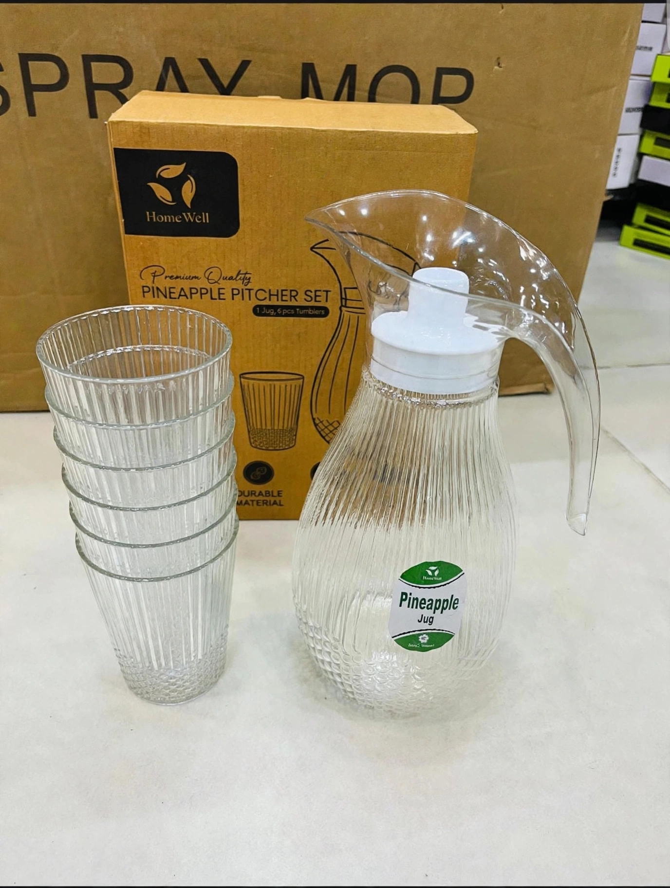 7 Pcs Crystal Water Jug Set with 6 Glasses - Image 4