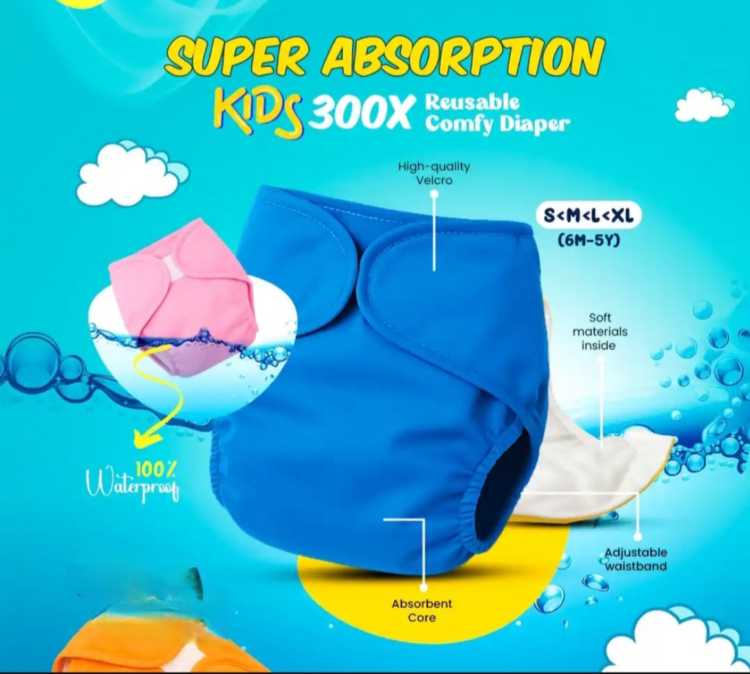 Reusable Cotton Cloth Baby Diapers - Image 2
