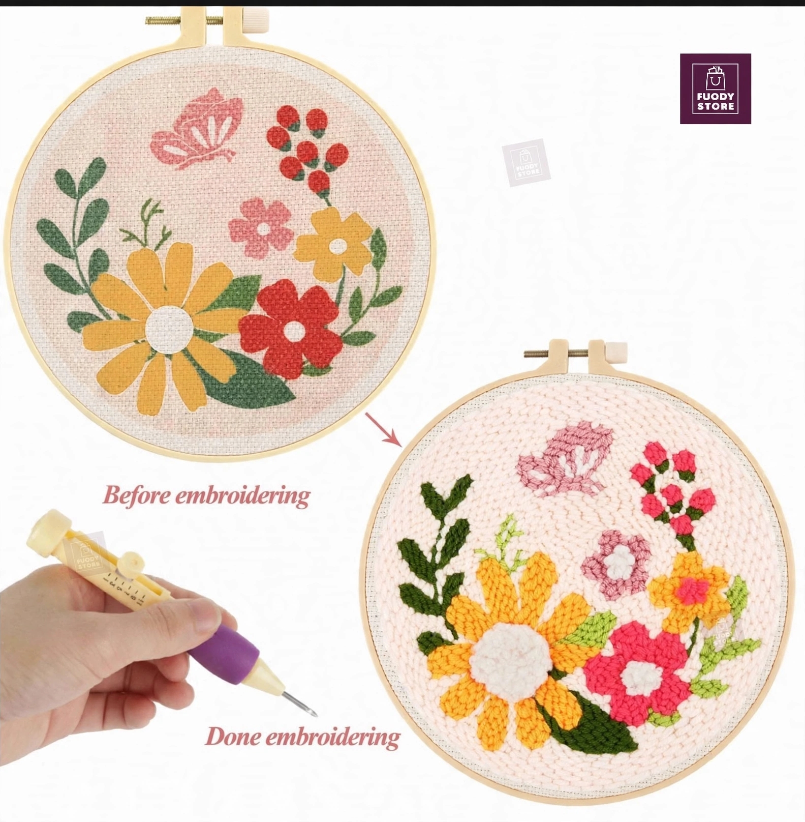 Embroidery Punch Needle Pen โ DIY Craft Kit - Image 2