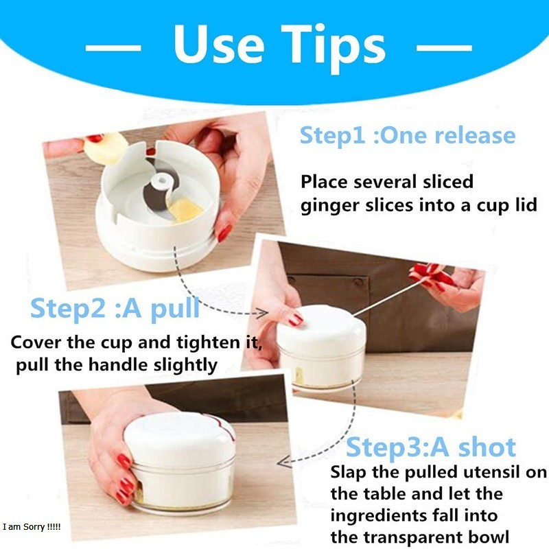 500ml Hand Pull Chopper & Garlic Crusher - Image 6