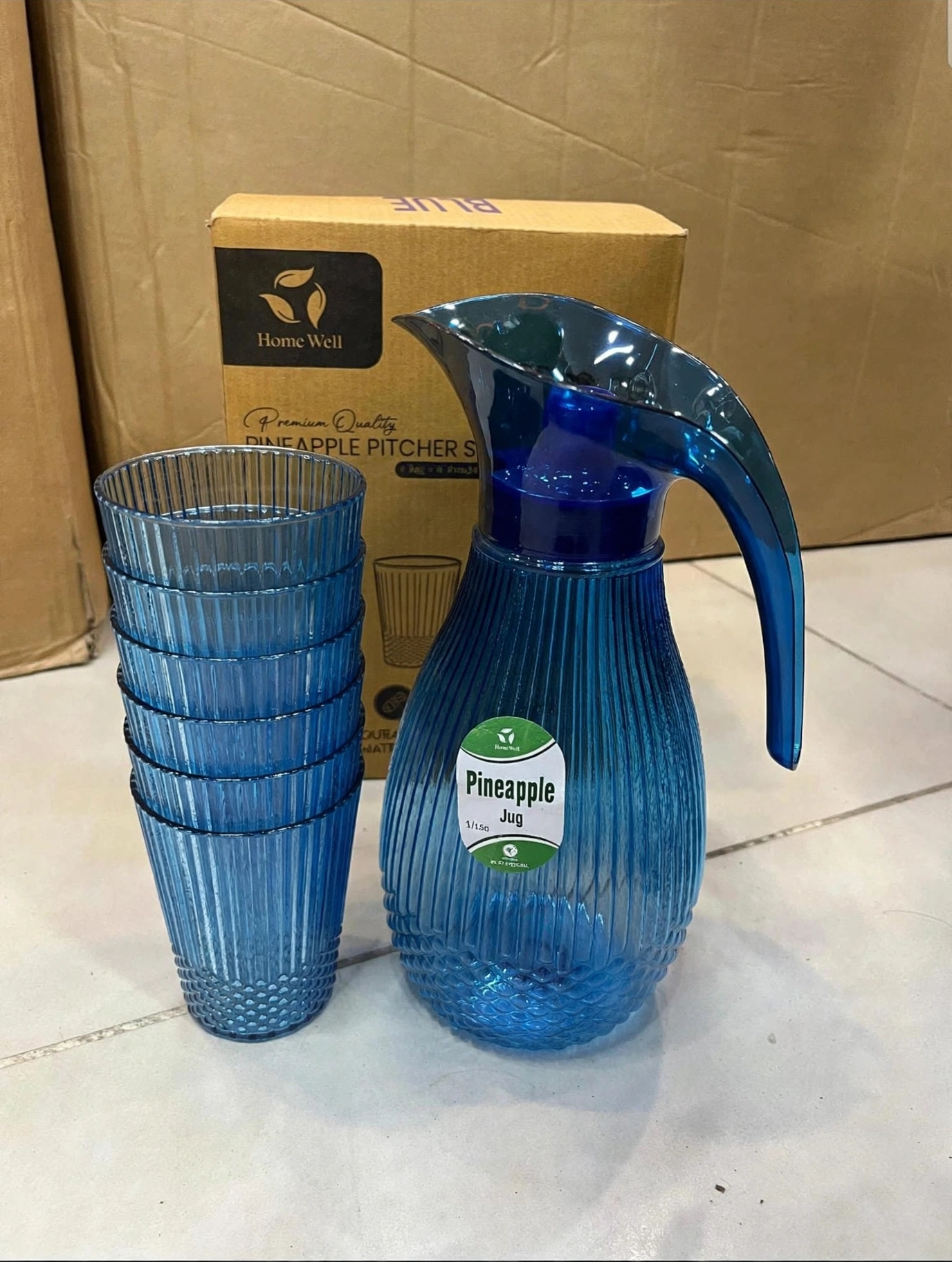 7 Pcs Crystal Water Jug Set with 6 Glasses - Image 3