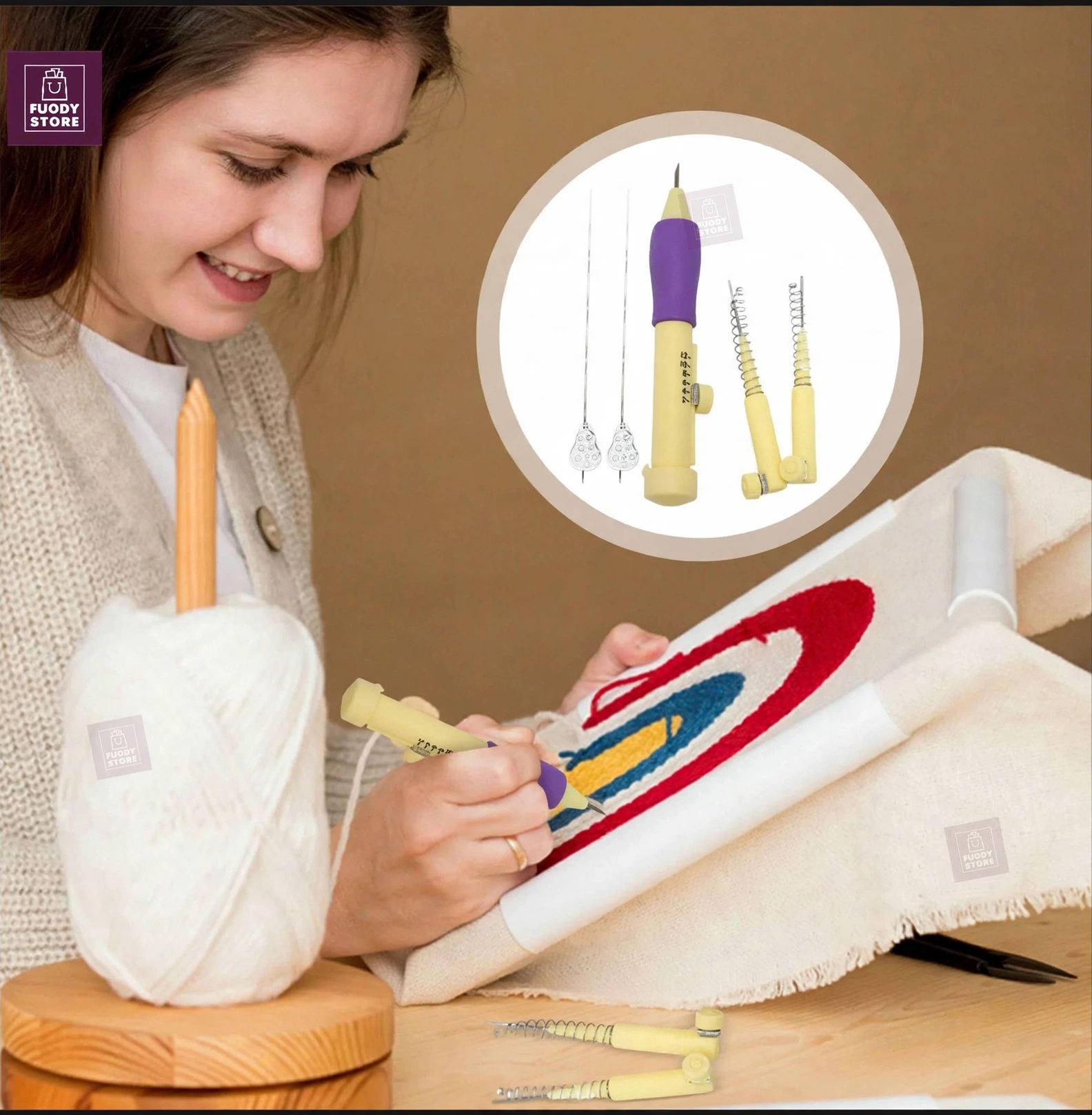 Embroidery Punch Needle Pen โ DIY Craft Kit - Image 3